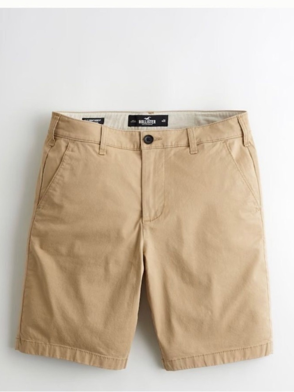 💕 HOLLISTER epic flex Flat-Front Short 9" khaki twill chino size 32 NEW
